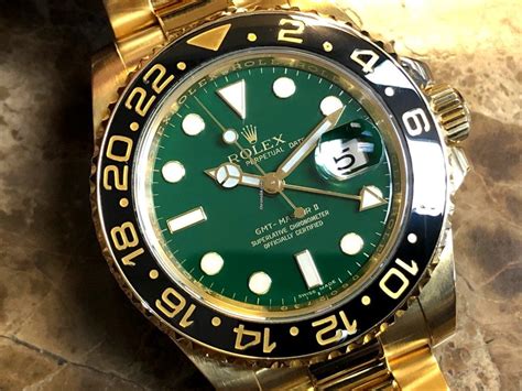 18k rolex green face|rolex 18 ct yellow gold.